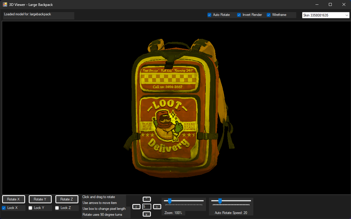 3D Item Skin Applied