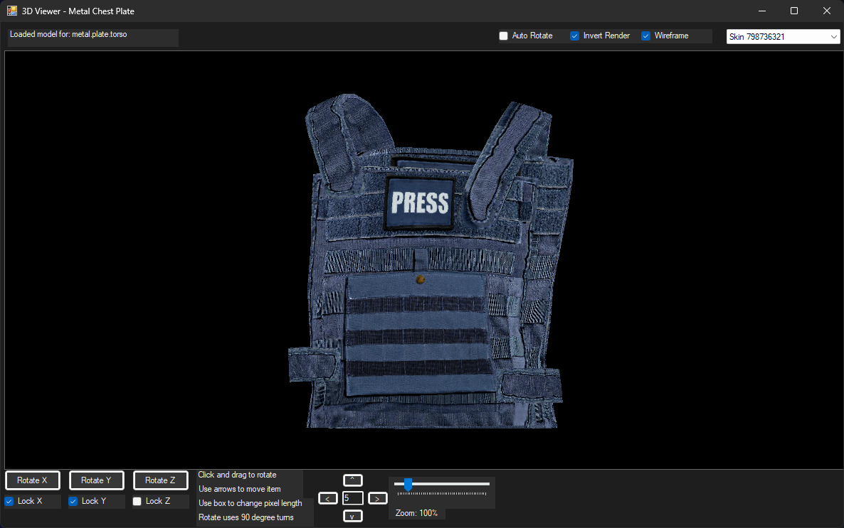 3D Item Skin Applied