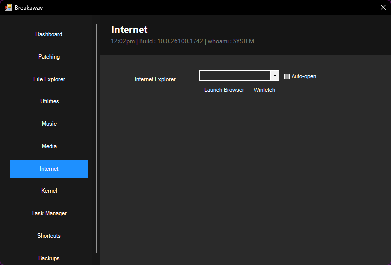 Breakaway Internet Tab
