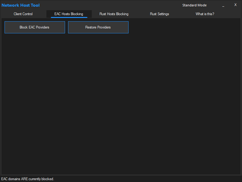 Network Tool EAC Tab