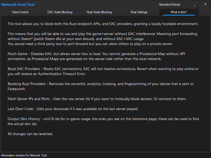 Network Tool 'What is This?' Tab