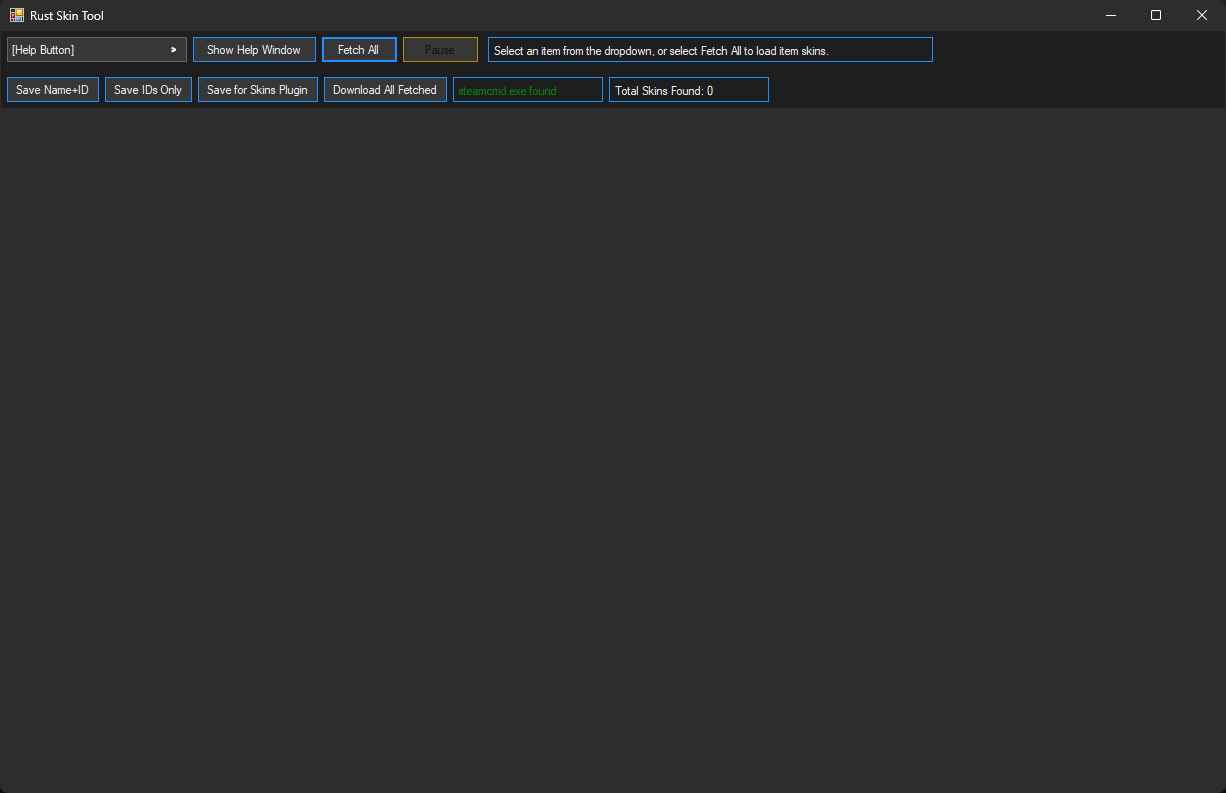 Skin Downloader Initial View