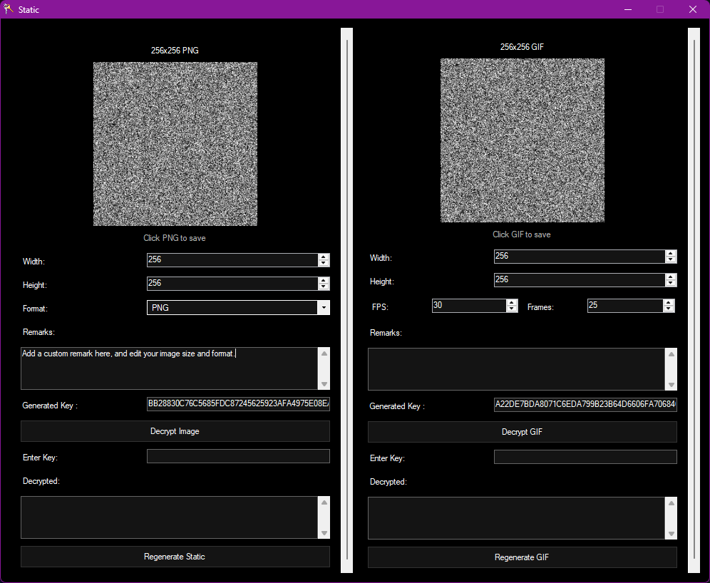 Static Encode Panel