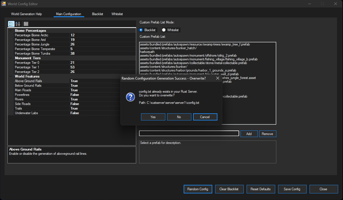 World Config Editor Random Config 1